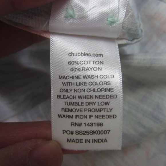 Chubbies Shirt Mens Medium Floral Resort Wear Friday Short Sleeve Button Up - Picture 14 of 15